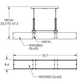 Urban Loft LED Linear Suspension in Flat Bronze (404|PLB0026-0C-FB-BG-001-L3)