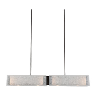 Textured Glass Six Light Linear Chandelier in Matte Black (404|PLB0044-44-MB-BG-001-E2)