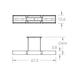 Textured Glass Six Light Linear Chandelier in Beige Silver (404|PLB0044-67-BS-BG-001-E2)