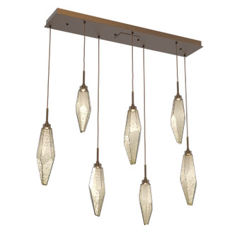 Rock Crystal LED Linear Pendant in Flat Bronze (404|PLB0050-07-FB-CB-C01-L3)