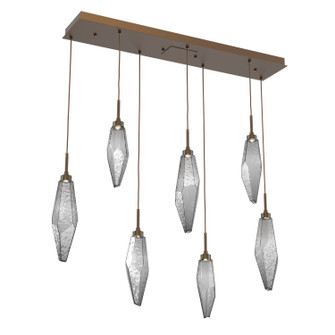 Rock Crystal LED Linear Pendant in Flat Bronze (404|PLB0050-07-FB-CS-C01-L3)