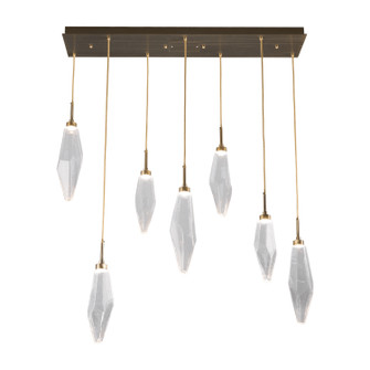 Rock Crystal LED Linear Pendant in Heritage Brass (404|PLB0050-07-HB-CB-C01-L1)