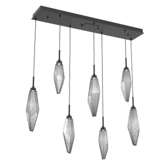 Rock Crystal LED Linear Pendant in Matte Black (404|PLB0050-07-MB-CS-C01-L3)
