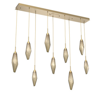 Rock Crystal LED Linear Pendant in Gilded Brass (404|PLB0050-09-GB-CB-C01-L3)