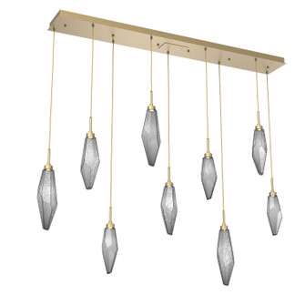 Rock Crystal LED Linear Pendant in Gilded Brass (404|PLB0050-09-GB-CS-C01-L3)