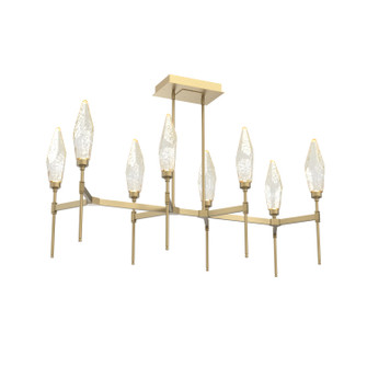 Rock Crystal LED Linear Suspension in Gilded Brass (404|PLB0050-48-GB-CA-001-L3)