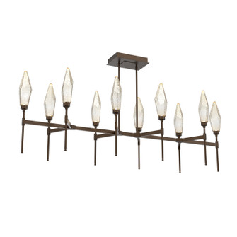 Rock Crystal LED Linear Suspension in Flat Bronze (404|PLB0050-67-FB-CA-001-L3)