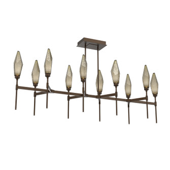 Rock Crystal LED Linear Suspension in Flat Bronze (404|PLB0050-67-FB-CB-001-L1)