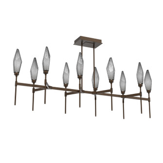 Rock Crystal LED Linear Suspension in Flat Bronze (404|PLB0050-67-FB-CS-001-L1)