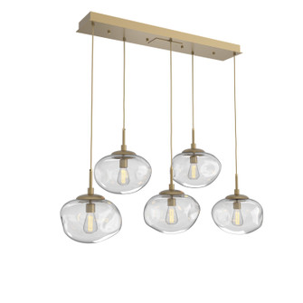 Nebula Five Light Pendant in Gilded Brass (404|PLB0064-05-GB-C-C01-E2)