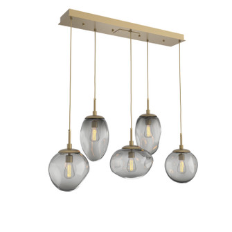 Cosmos Five Light Pendant in Gilded Brass (404|PLB0065-05-GB-S-C01-E2)