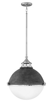 Fletcher LED Pendant in Aged Zinc with Polished Nickel accent (13|4835DZ-PN)