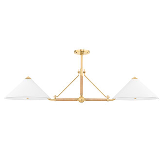 Williamsburg Four Light Island Pendant in Aged Brass (70|1057-AGB)