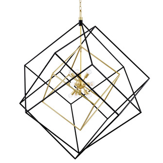Roundout 15 Light Chandelier in Aged Brass (70|1255-AGB/BK)
