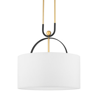 Campbell Hall Three Light Pendant in Aged Brass/Black Brass Combo (70|2036-AGB/BBR)