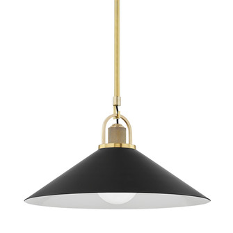 Syosset One Light Pendant in Aged Brass (70|2620-AGB/BK)