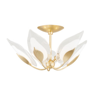 Blossom Five Light Semi Flush Mount in Gold Leaf (70|4805-GL)