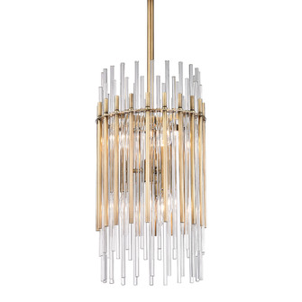 Wallis Six Light Pendant in Aged Brass (70|6310-AGB)