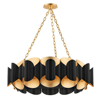 Banks 12 Light Chandelier in Gold Leaf (70|8534-GL/BK)