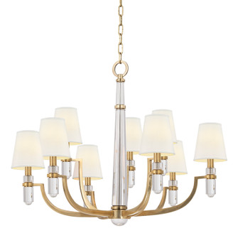 Dayton Nine Light Chandelier in Aged Brass (70|989-AGB-WS)