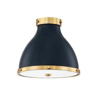 Painted No. 3 Two Light Flush Mount in Aged Brass (70|MDS360-AGB/DBL)