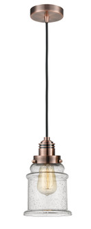 Winchester One Light Mini Pendant in Antique Copper (405|100AC-10BK-2H-AC-G184)