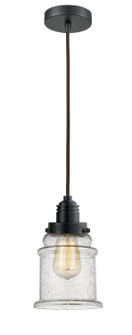 Winchester One Light Mini Pendant in Matte Black (405|100BK-10BR-2H-BK-G184)