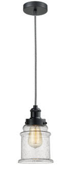 Edison One Light Mini Pendant in Matte Black (405|100BK-10BW-1H-BK-G184)