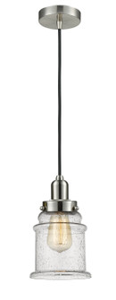 Whitney One Light Mini Pendant in Satin Nickel (405|100SN-10BK-0H-SN-G184)