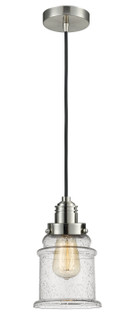 Winchester One Light Mini Pendant in Satin Nickel (405|100SN-10BK-2H-SN-G184)