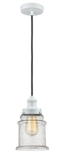 Edison One Light Mini Pendant in White (405|100W-10BK-1H-W-G184)