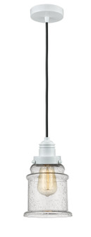 Winchester One Light Mini Pendant in White (405|100W-10BK-2H-SN-G184)