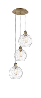 Ballston Three Light Pendant in Antique Brass (405|113B-3P-AB-G1215-8)