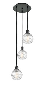 Ballston Three Light Pendant in Matte Black (405|113B-3P-BK-G1213-6)