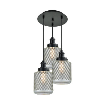 Edison Three Light Pendant in Matte Black (405|113BK-10BK-1H-BK-G262)