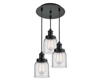 Edison Three Light Pendant in Matte Black (405|113BK-10BK-1H-BK-G52)