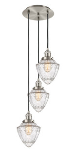 Franklin Restoration Three Light Pendant in Brushed Satin Nickel (405|113F-3P-SN-G664-7)