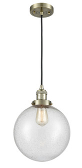 Franklin Restoration LED Mini Pendant in Antique Brass (405|201C-AB-G204-10-LED)