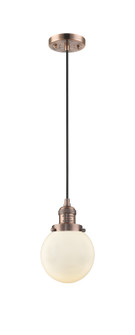 Franklin Restoration One Light Mini Pendant in Antique Copper (405|201C-AC-G201-6)