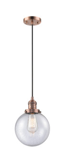 Franklin Restoration One Light Mini Pendant in Antique Copper (405|201C-AC-G204-8)