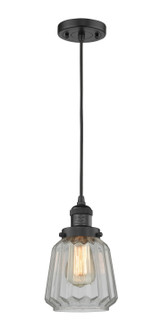 Franklin Restoration One Light Mini Pendant in Matte Black (405|201C-BK-G142)