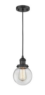 Franklin Restoration One Light Mini Pendant in Matte Black (405|201C-BK-G202-6)