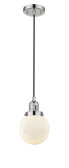 Franklin Restoration One Light Mini Pendant in Polished Nickel (405|201C-PN-G201-6)