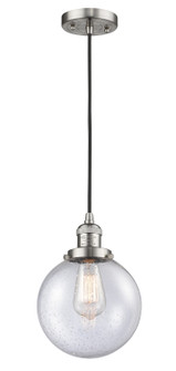 Franklin Restoration One Light Mini Pendant in Brushed Satin Nickel (405|201C-SN-G204-8)