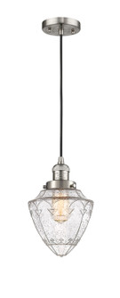 Franklin Restoration One Light Mini Pendant in Brushed Satin Nickel (405|201C-SN-G664-7)