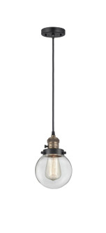 Franklin Restoration One Light Mini Pendant in Black Antique Brass (405|201CSW-BAB-G202-6)