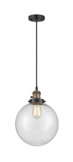 Franklin Restoration One Light Mini Pendant in Black Antique Brass (405|201CSW-BAB-G204-10)