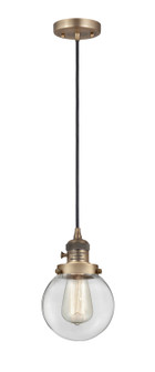 Franklin Restoration One Light Mini Pendant in Brushed Brass (405|201CSW-BB-G202-6)