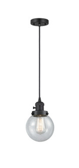 Franklin Restoration LED Mini Pendant in Matte Black (405|201CSW-BK-G204-6-LED)
