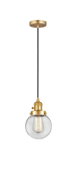 Franklin Restoration One Light Mini Pendant in Satin Gold (405|201CSW-SG-G202-6)